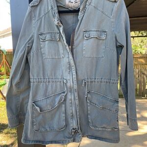 Per Se Light Gray Utility Jacket